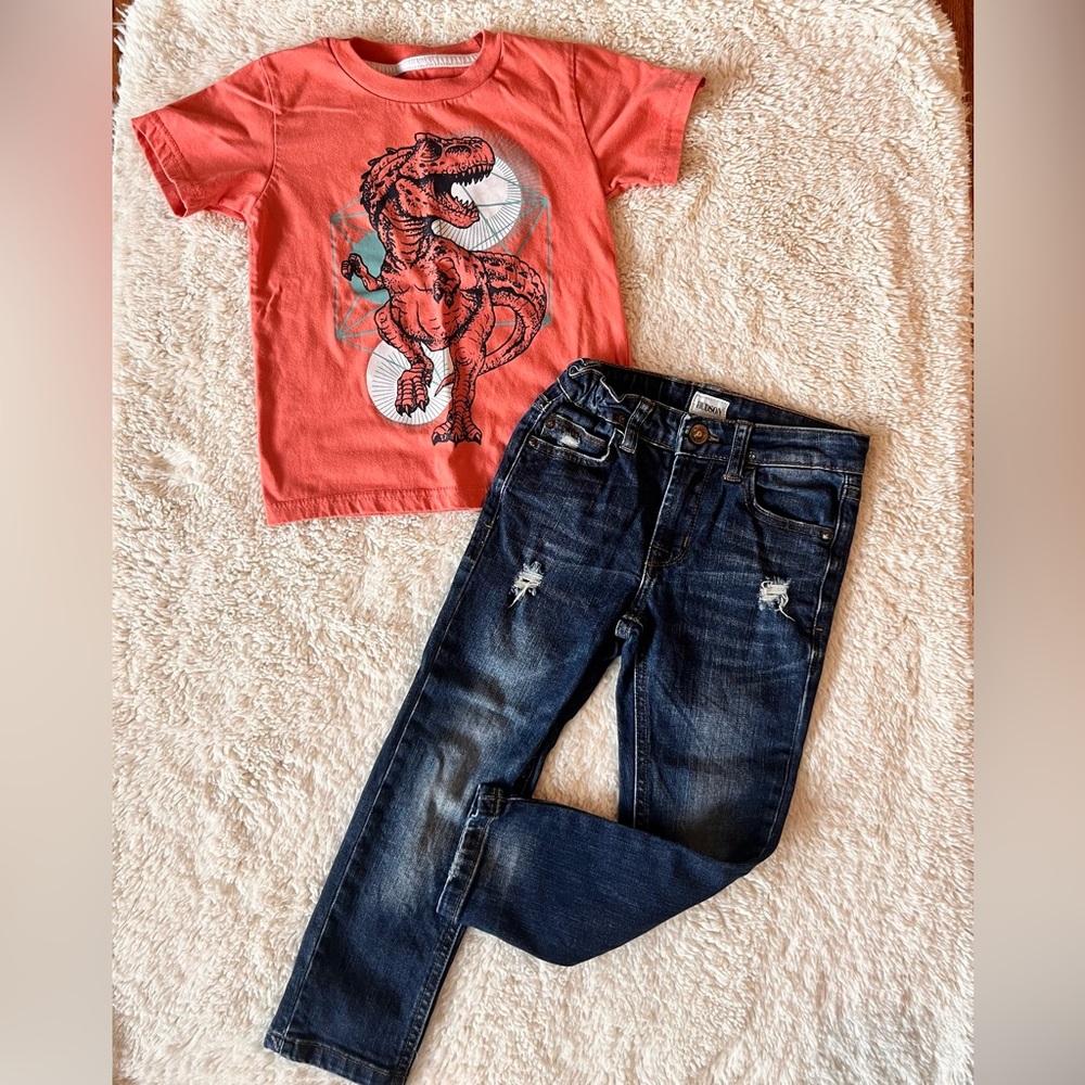 Hudson Boys Jeans and Dino Tee Bundle Sz 4
